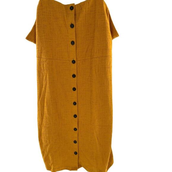 Madewell Dress Women's Plus Size 3XL Button-Front Tank Knee Length Mustard NEW - Picture 5 of 10